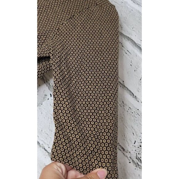 J. Jill Ponte Patterned Brown Black Women's Small Petite 3/4 Sleeve Shirt - Picture 5 of 9